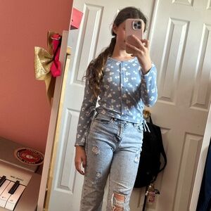 Flowery long sleeve shirt